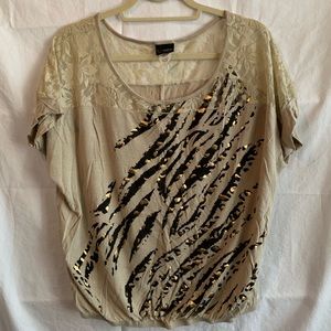 Daytrip Animal Print Studded Blouse